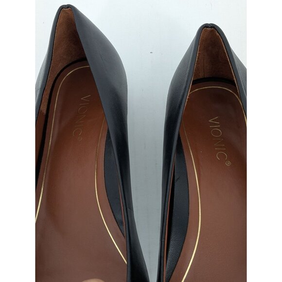 Vionic Women Leather Flats Size 8.5 Lena Pointed Toe Ballet Comfort Orthotic - Picture 10 of 12